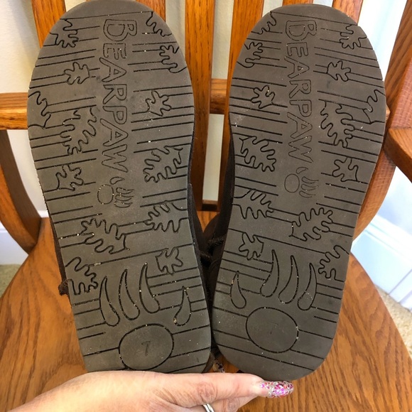 Bear Paw Suede Boots Dark Brown, Size 7 - Picture 2 of 11